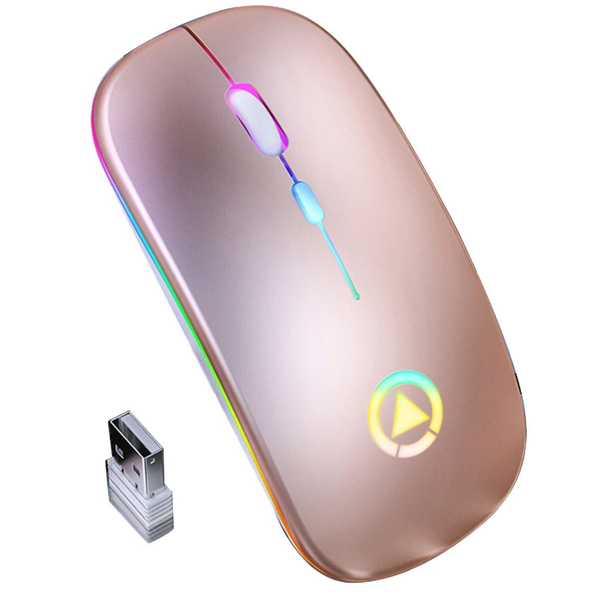 New Colorful lights 2.4GHz Wireless Optical Mouse with RGB Backlit USB Rechargeable for Laptop PC Computer
New Colorful lights 2.4GHz Wireless Optical Mouse with RGB Backlit USB Rechargeable for Laptop PC Computer