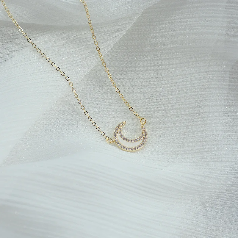 14K Real Gold Plated Necklace for Women Exquisite Zircon Moon Pendant Necklace Wedding Jewelry Anniversary Gift Accessories
14K Real Gold Plated Necklace for Women Exquisite Zircon Moon Pendant Necklace Wedding Jewelry Anniversary Gift Accessories