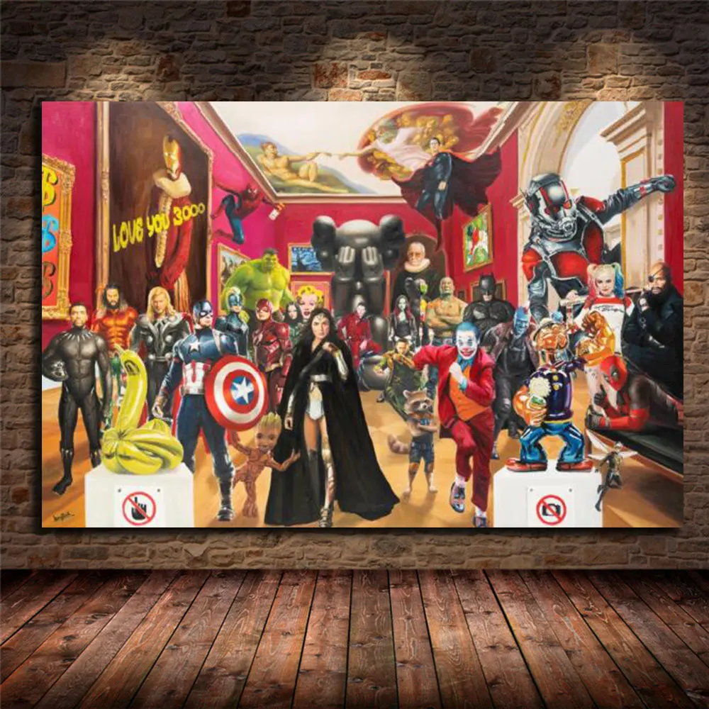 Funny Marvel Super Hero With Joker Cuadros Famous Canvas Paintings Printing Graffiti Poster For Living Room Decoration Frameless
Funny Marvel Super Hero With Joker Cuadros Famous Canvas Paintings Printing Graffiti Poster For Living Room Decoration Frameless