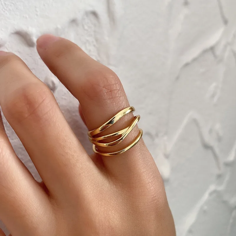 925 Sterling Silver Korean Version Irregular Lines Rings Gift For Women Open Adjustable Gold Ring Finger Designer Vintage Jewel
925 Sterling Silver Korean Version Irregular Lines Rings Gift For Women Open Adjustable Gold Ring Finger Designer Vintage Jewel
