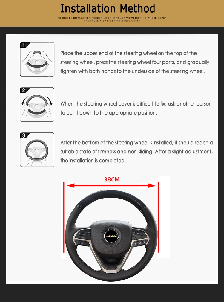 

5colors Car Steering Wheel Cover Breathable Anti Slip PU Leather Covers For Steering Suitable 37-38cm Carbon Fiber Car Decoratio
