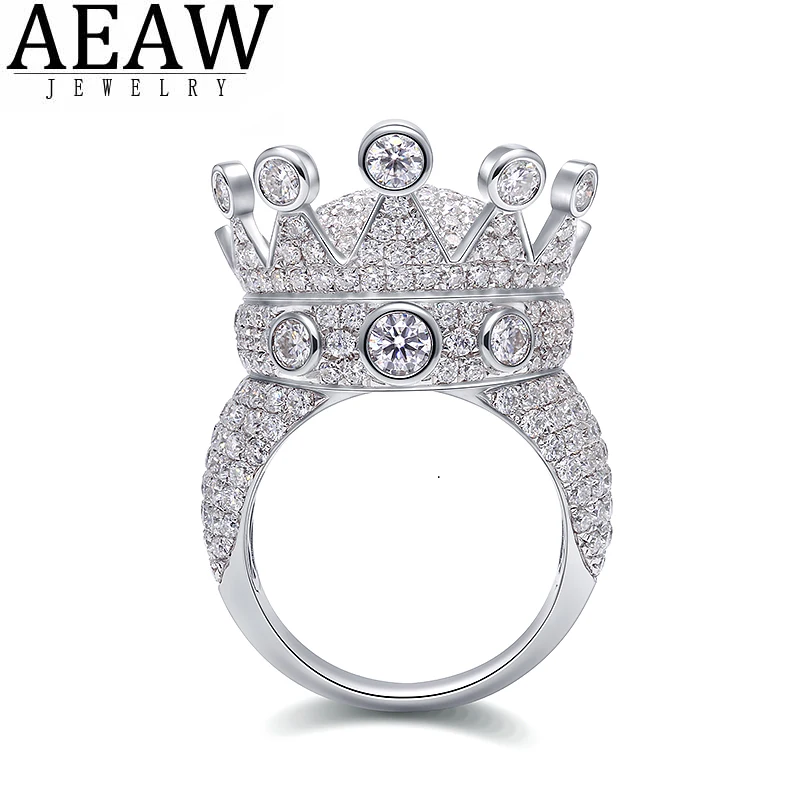 

AEAW модные однотонные 14K 585 белого золота DF Цвет Цветок обручальное кольцо Корона Муассанит кольцо для женщин женские кольца