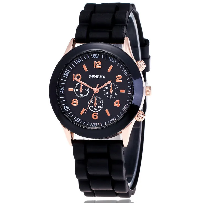 

Watches for Women Fashion Geneva Casual Quartz Watch Female Rose Gold Rome Simple Silicone Wristwatches Relogio Masculino