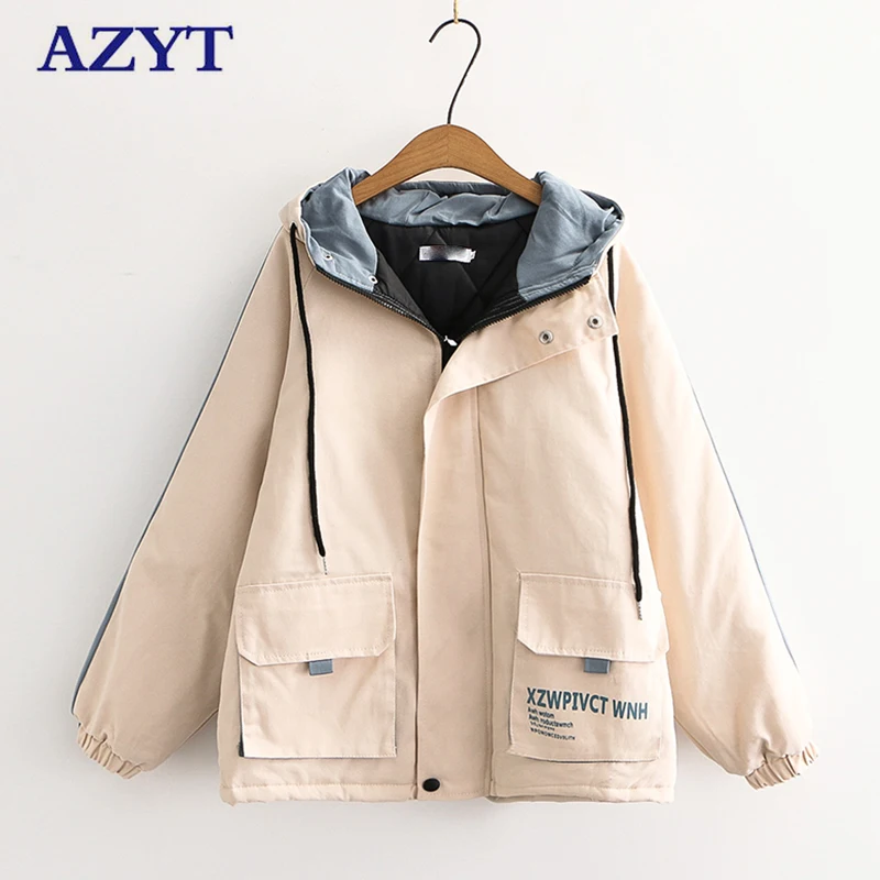 Женская утепленная парка с капюшоном AZYT, Повседневная Свободная теплая парка с хлопковой подкладкой, в стиле пэчворк, зимний сезон 2021
Женская утепленная парка с капюшоном AZYT, Повседневная Свободная теплая парка с хлопковой подкладкой, в стиле пэчворк, зимний сезон 2021
