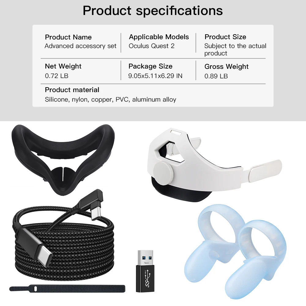 Replacement Headband for Oculus Quest 2 Soft Eye Mask Handle Protective Cover 5m Date Line Set for Oculus Quest 2 Accessories 
Replacement Headband for Oculus Quest 2 Soft Eye Mask Handle Protective Cover 5m Date Line Set for Oculus Quest 2 Accessories