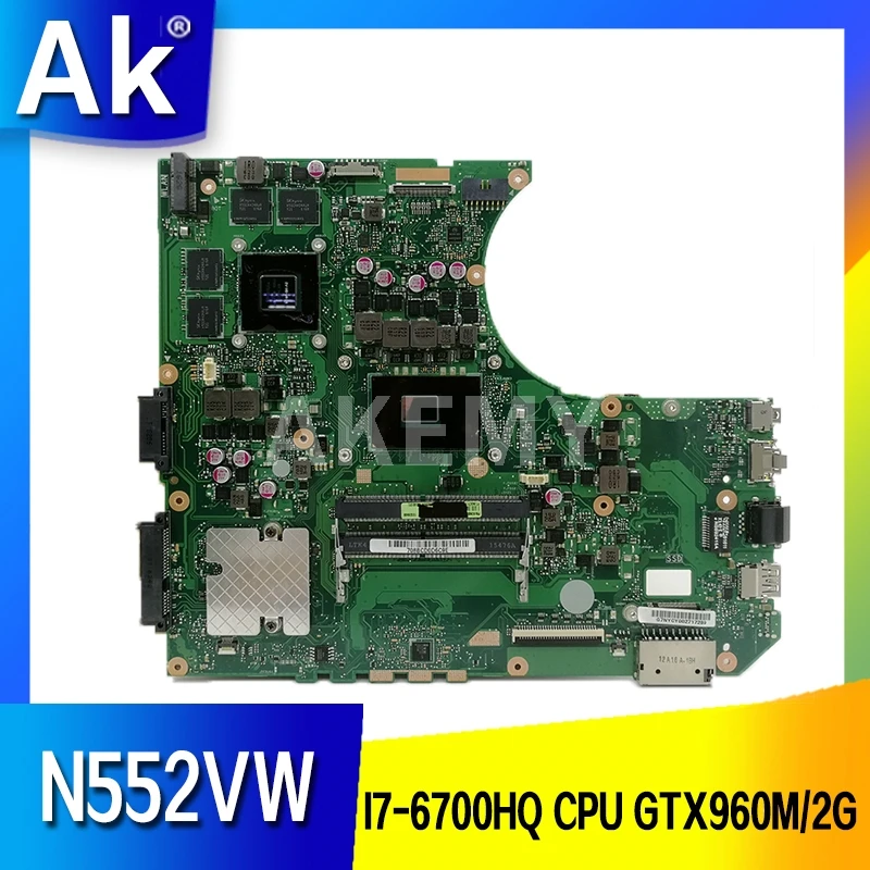 Akemy New! N552VW Motherboard I7-6700HQ CPU GTX960M/2G For Asus N552VW N552VX Laptop Motherboard 90NB0AN0-R00020 100% Tested OK
Akemy New! N552VW Motherboard I7-6700HQ CPU GTX960M/2G For Asus N552VW N552VX Laptop Motherboard 90NB0AN0-R00020 100% Tested OK