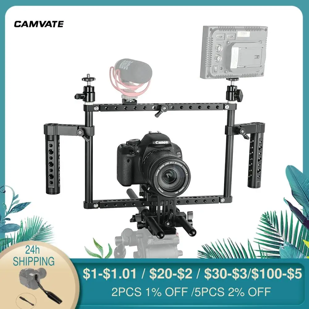 CAMVATE Camera Cage Rig For Canon 60D,70D,80D,5D MarkII 5D MarkIII,5DS,5DSR,6D,7D,D3200,D3300,D5200,D5500,DF,a58,A99,a7,a7II,GH5
CAMVATE Camera Cage Rig For Canon 60D,70D,80D,5D MarkII 5D MarkIII,5DS,5DSR,6D,7D,D3200,D3300,D5200,D5500,DF,a58,A99,a7,a7II,GH5