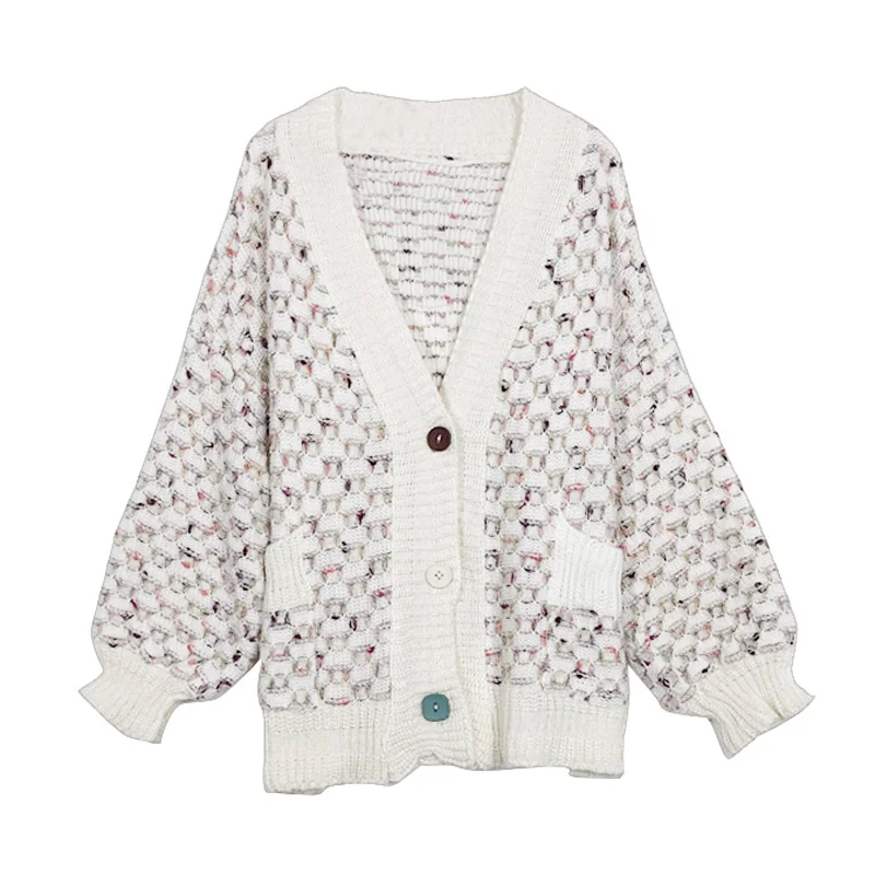 PERHAPS U White Plaid Sweater Knitted Long Sleeve Single Breasted Cardigans V-neck Autumn Winter Elegant M0158
PERHAPS U White Plaid Sweater Knitted Long Sleeve Single Breasted Cardigans V-neck Autumn Winter Elegant M0158