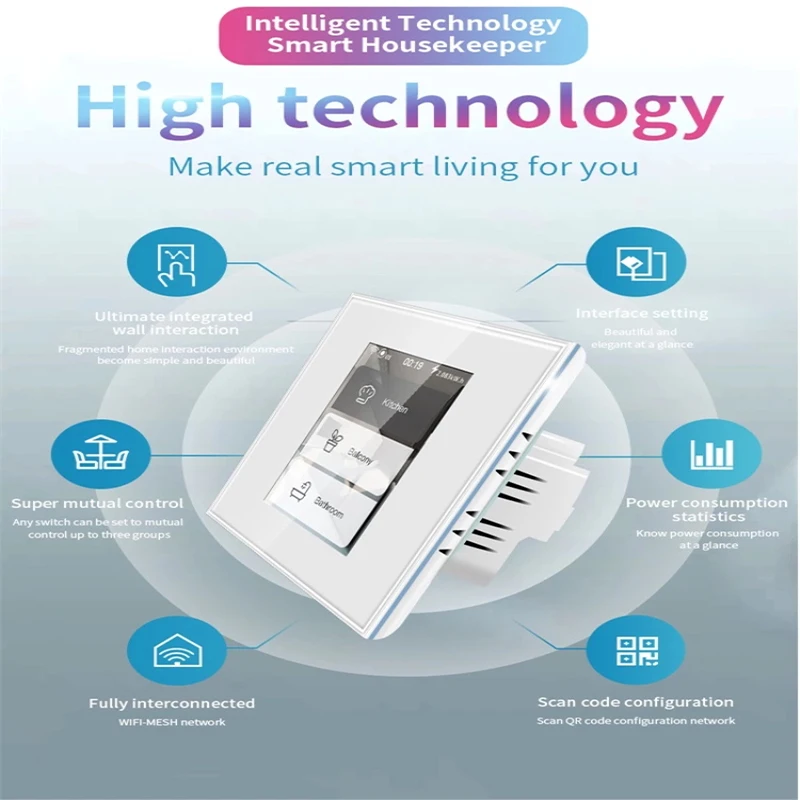 1pcs Smart Home Wireless WiFi Switch Electric Curtain Roller Shutter Touchable Digital Display HD Screen Panel For Apple HomeKit
1pcs Smart Home Wireless WiFi Switch Electric Curtain Roller Shutter Touchable Digital Display HD Screen Panel For Apple HomeKit