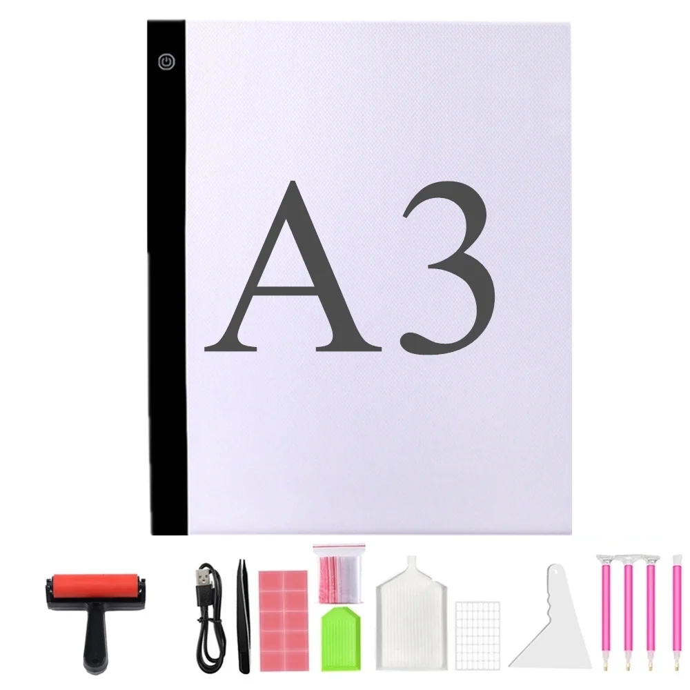 NEW A3 Large Size LED Drawing Tablet Led Light Board Diamond Painting Accessories Tool Kits Diamond Embroidery Eye Protection
NEW A3 Large Size LED Drawing Tablet Led Light Board Diamond Painting Accessories Tool Kits Diamond Embroidery Eye Protection