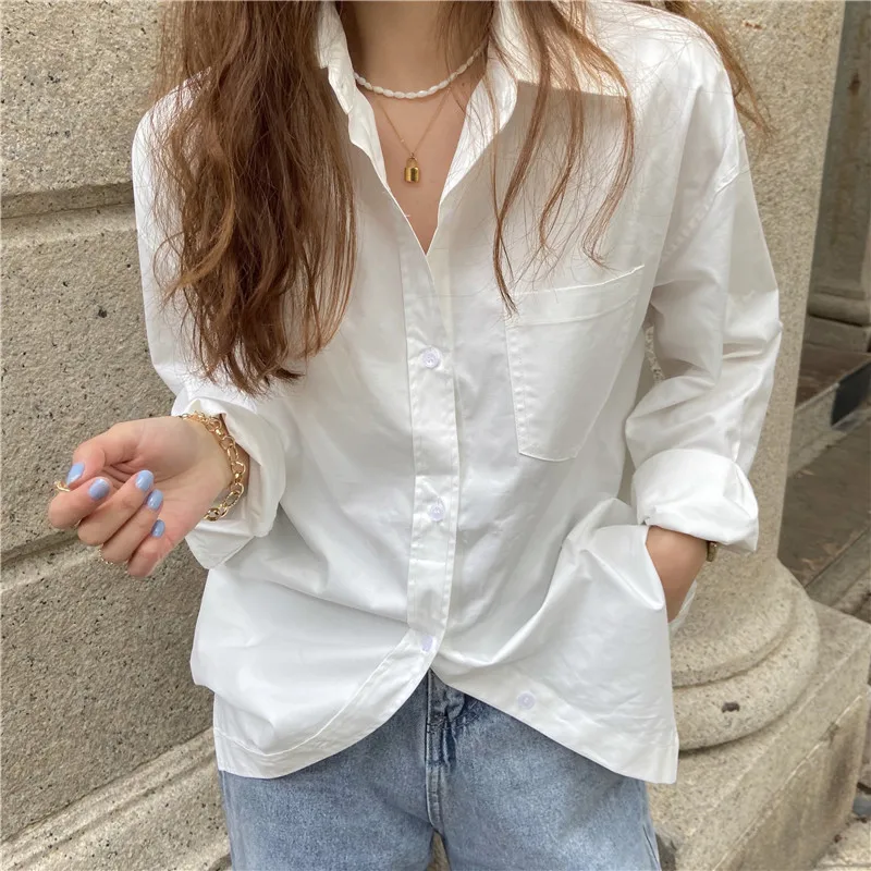 HziriP 2021 New Women Streetwear Basic Loose Elegance Vintage Casual Tops All Match Chic Gentle Solid Shirts Lapel Hot Clothe
HziriP 2021 New Women Streetwear Basic Loose Elegance Vintage Casual Tops All Match Chic Gentle Solid Shirts Lapel Hot Clothe