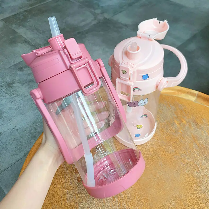 Korean version of large capacity straw cup cute and convenient water cup for female students
Korean version of large capacity straw cup cute and convenient water cup for female students