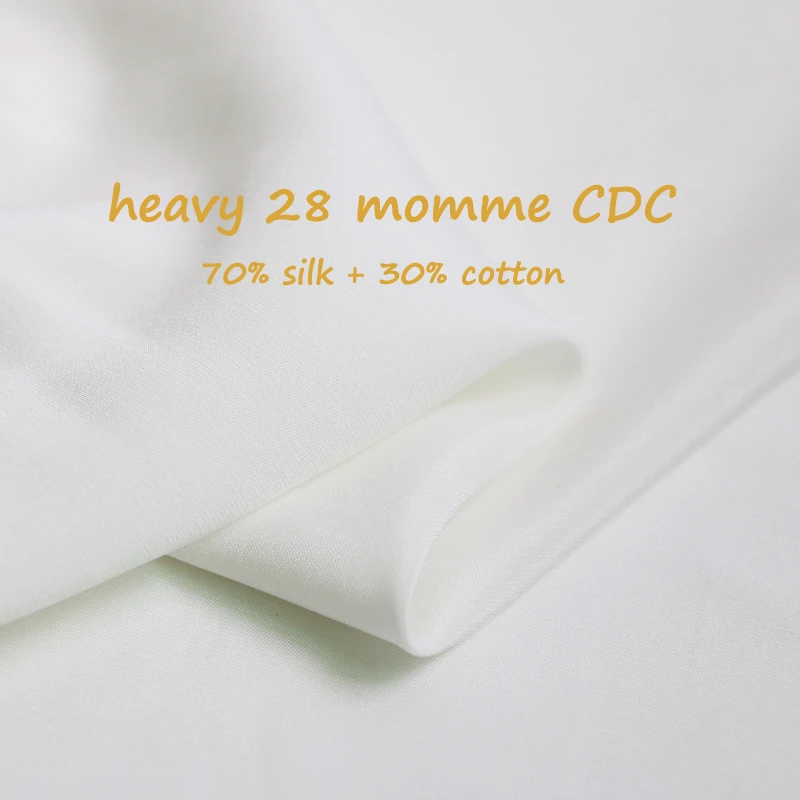 100cm*110cm Heavy 28 Momme Silk Cotton Crepe De Chine Fabric Natural White Wedding Gown Material CDC
100cm*110cm Heavy 28 Momme Silk Cotton Crepe De Chine Fabric Natural White Wedding Gown Material CDC