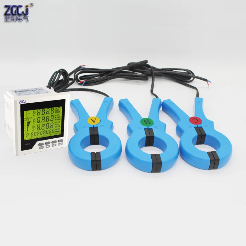 100A 200A 300A 600A 450VAC 3 phase multifunction meter power factor power energy KWh A V Watt panel meter with 3 clamp sensors
100A 200A 300A 600A 450VAC 3 phase multifunction meter power factor power energy KWh A V Watt panel meter with 3 clamp sensors