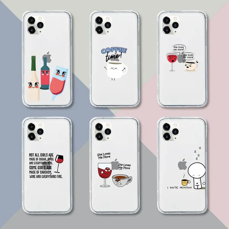 Coffee Wine Cup Phone Case Transparent For iPhone 13 12 11 pro mini XS XR X max 5 6 s 7 8 plus Soft Clear Mobile bags
Coffee Wine Cup Phone Case Transparent For iPhone 13 12 11 pro mini XS XR X max 5 6 s 7 8 plus Soft Clear Mobile bags