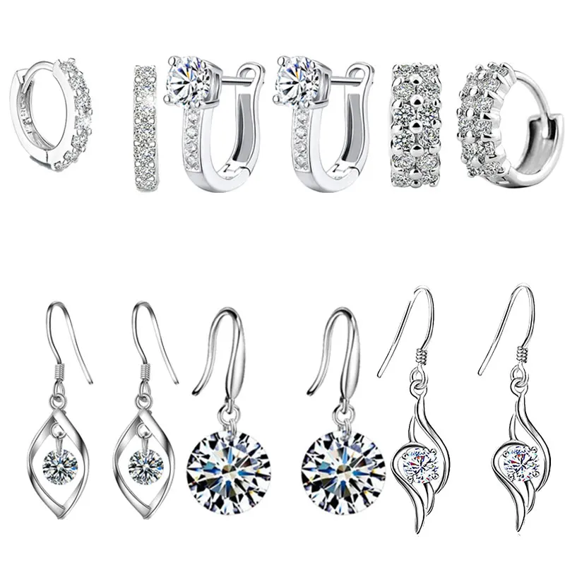 Hot 925 Sterling Silver Double Row Shiny Zircon Earrings Female Models Suitable for Valentine's Day gift Factory Wholesale Price
Hot 925 Sterling Silver Double Row Shiny Zircon Earrings Female Models Suitable for Valentine's Day gift Factory Wholesale Price