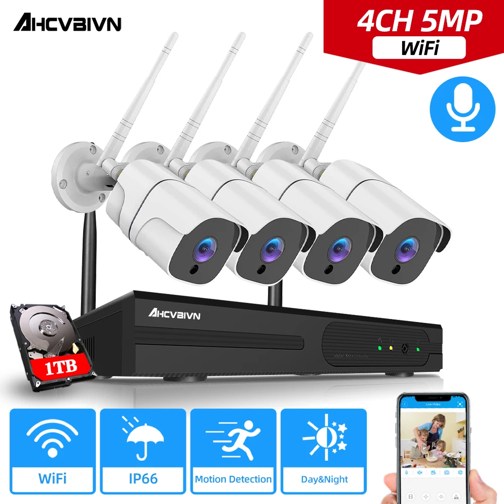 4-канальная беспроводная камера видеонаблюдения с Wi-Fi, домашняя система видеонаблюдения, H.265, сетевой видеорегистратор, 4 шт., 5-мегапиксельна...
4-канальная беспроводная камера видеонаблюдения с Wi-Fi, домашняя система видеонаблюдения, H.265, сетевой видеорегистратор, 4 шт., 5-мегапиксельна...