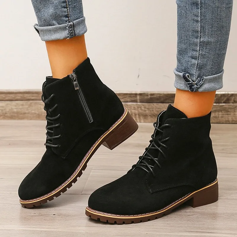 Suede Women Martin Boot Fashion Short Boot High-top Zip Leather Shoe British Commuter Ankle Boot Casual Shoe Size 43 Women Shoe
Suede Women Martin Boot Fashion Short Boot High-top Zip Leather Shoe British Commuter Ankle Boot Casual Shoe Size 43 Women Shoe