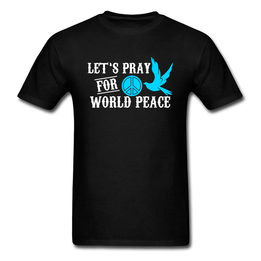 Футболка из 100% хлопка мужская футболка с надписью Lets Pray For World Peace черно белые