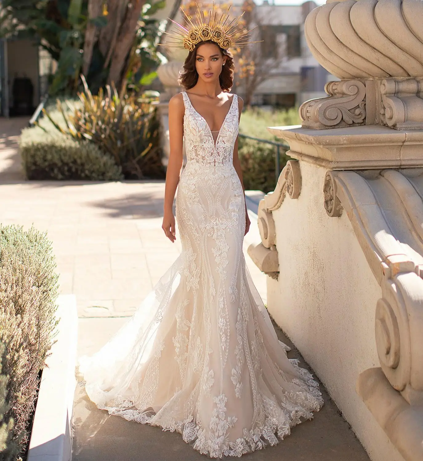 New Arrival Mermaid Wedding Dresses 2020 V-neck Sleeveless Court Train Lace Backless Bride Gowns Robe de mariee Vestido longo
New Arrival Mermaid Wedding Dresses 2020 V-neck Sleeveless Court Train Lace Backless Bride Gowns Robe de mariee Vestido longo