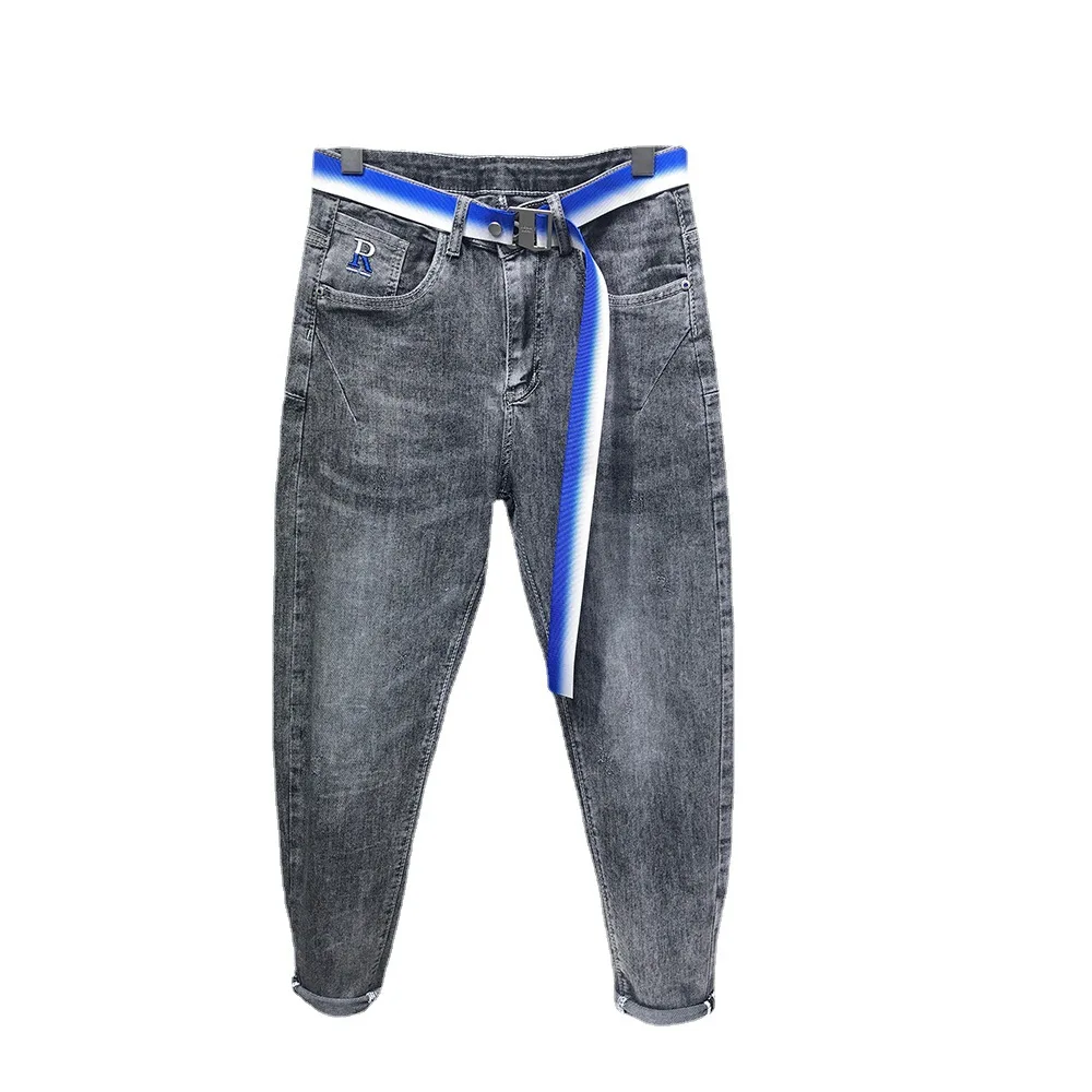 Jeans men's pants slim feet 2021 summer thin new fashion brand leisure trend versatile spring and autumn pants 
Jeans men's pants slim feet 2021 summer thin new fashion brand leisure trend versatile spring and autumn pants