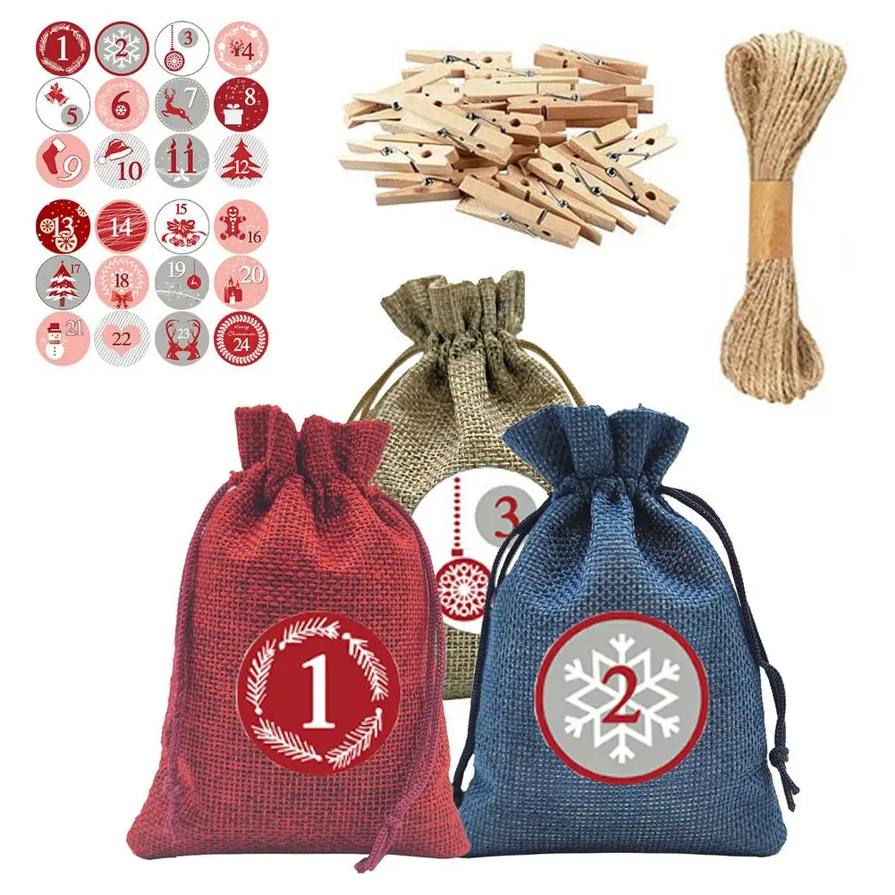 Christmas Advent Calendar Bags Calendar Burlap Bags Advent Calendar Gift Drawstring Bags With Clips DIY Christmas Embellishments
Christmas Advent Calendar Bags Calendar Burlap Bags Advent Calendar Gift Drawstring Bags With Clips DIY Christmas Embellishments