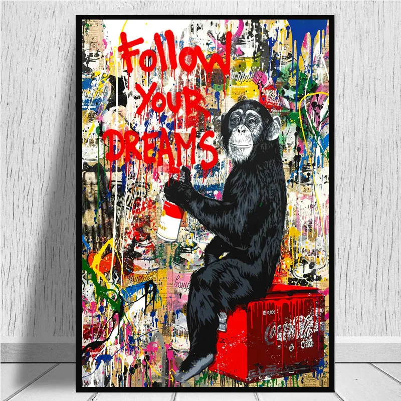 Gorilla Monkey Animal Street Graffiti Canvas Painting Wall Art Prints and Poster Decoration Living Room Wall Art Decoration
Gorilla Monkey Animal Street Graffiti Canvas Painting Wall Art Prints and Poster Decoration Living Room Wall Art Decoration