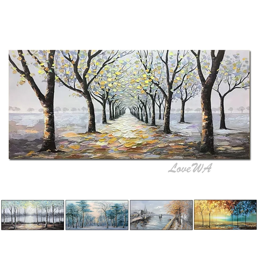 

Forest Scenery Art Pure Oil Painting Hand-painted Modern Tree Canvas Paintings Home Wall Decoration Acrylic Art For Living Room