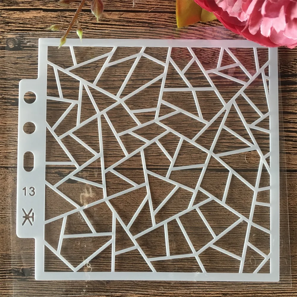 14*13cm Line Geometry Mosaic DIY Layering Stencils Wall Painting Scrapbook Coloring Embossing Album Decorative Template 
14*13cm Line Geometry Mosaic DIY Layering Stencils Wall Painting Scrapbook Coloring Embossing Album Decorative Template