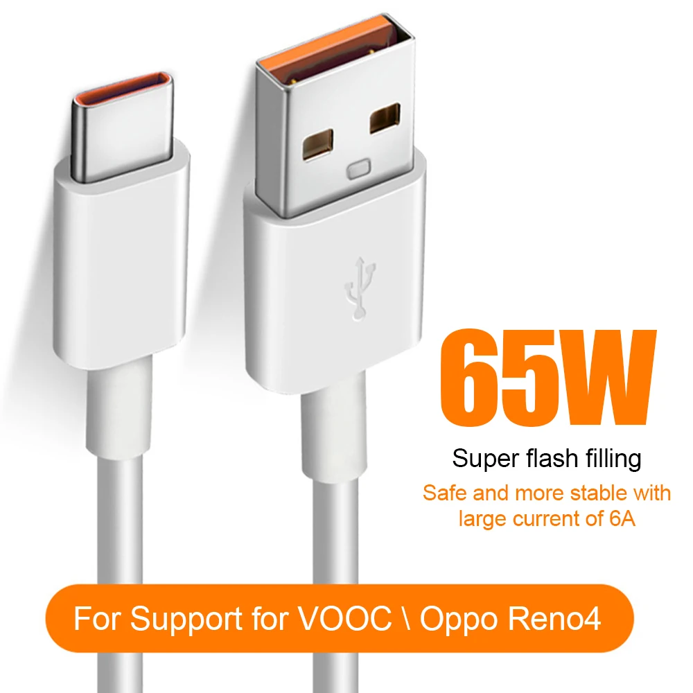 1M 65W 6A USB Fast Charging Cable Type C Super Flash Charger Cord Quick Charger Line Support VOOC for Oppo Reno4 Phone
1M 65W 6A USB Fast Charging Cable Type C Super Flash Charger Cord Quick Charger Line Support VOOC for Oppo Reno4 Phone