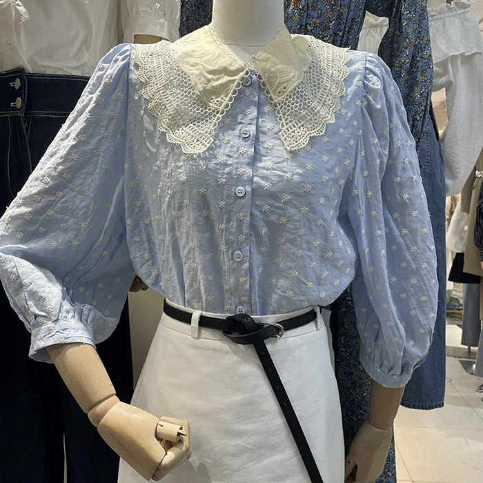 2021 Spring Fall Doll Collar Long-Sleeved Shirt Puff Sleeve Floral WomenTop Vintage Slim Fit All-Match Simple Fashionable Blouse
2021 Spring Fall Doll Collar Long-Sleeved Shirt Puff Sleeve Floral WomenTop Vintage Slim Fit All-Match Simple Fashionable Blouse