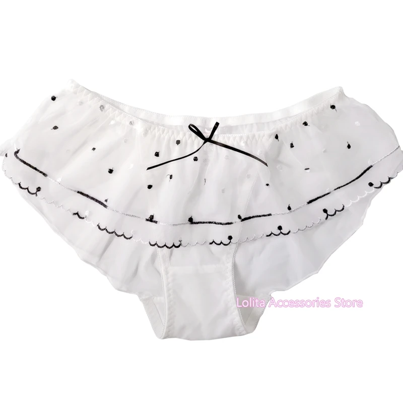Japanese Sexy Cute Girls' Underwear Mesh Lace Embroidery Ruffle Panties Sweet Lolita Briefs Breathable Mid Waist Underpants
Japanese Sexy Cute Girls' Underwear Mesh Lace Embroidery Ruffle Panties Sweet Lolita Briefs Breathable Mid Waist Underpants