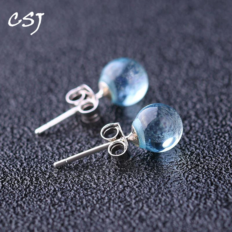 CSJ Cute 100% Natural Aquamarine Earrings 925 Sterling Silver Earrings Women Lady Girl wedding Engagment Party For Gift
CSJ Cute 100% Natural Aquamarine Earrings 925 Sterling Silver Earrings Women Lady Girl wedding Engagment Party For Gift