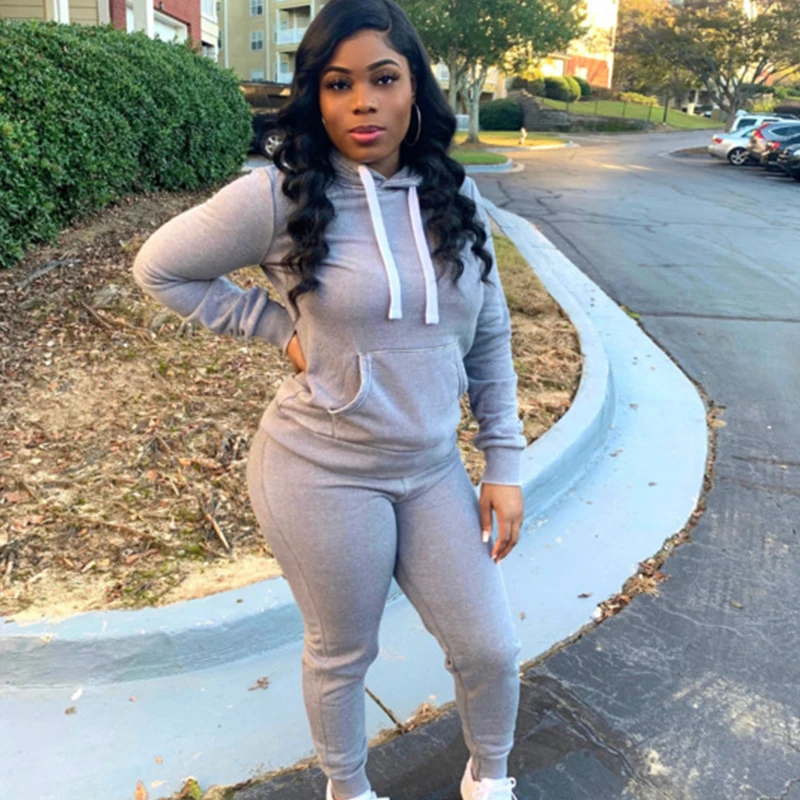 

Sporty 2 Piece Set Sweatsuits for Women Matching Sets Hoodies Sweatshirt and Sweatpants Casual Tracksuit Wholesale Dropshipping