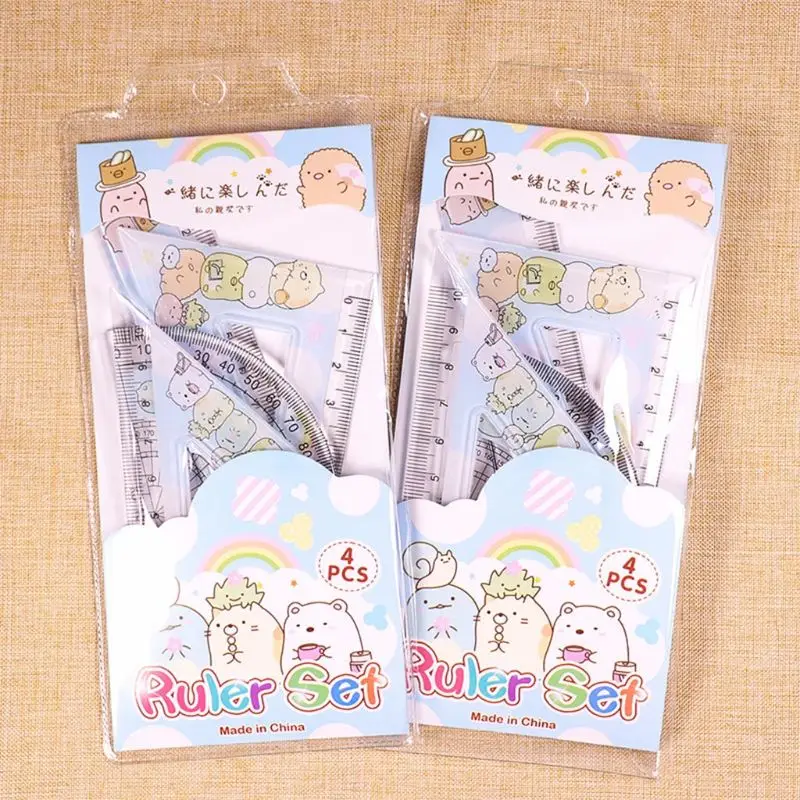 4pcs/set Kawaii Cartoon Straight Triangle Ruler Protractor Drafting Drawing School Office Supplies K92F
4pcs/set Kawaii Cartoon Straight Triangle Ruler Protractor Drafting Drawing School Office Supplies K92F