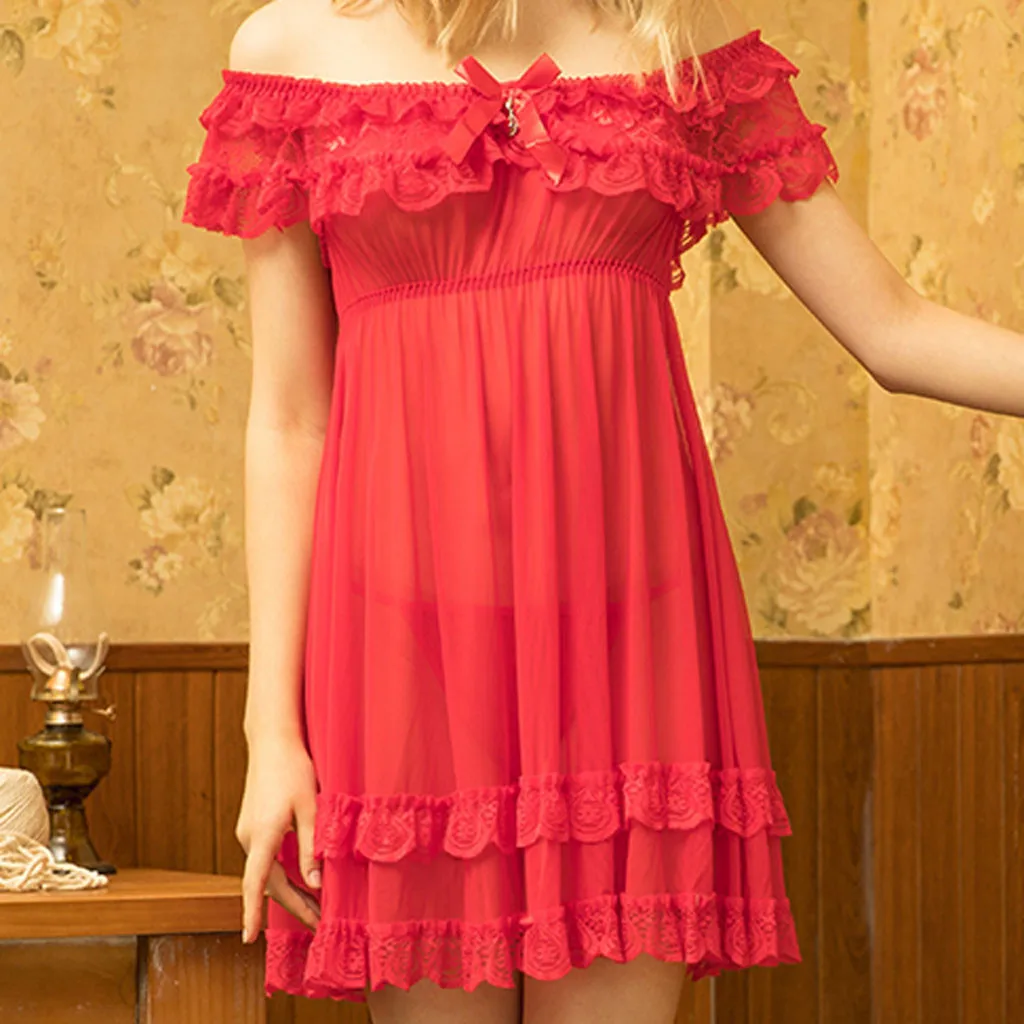 Sexy Women Lace Vintage Sleepwear Dress Fashion Solid Color Lingerie Short Sleeve Nightwear Camisetas Sensuais 2019 Hot Sale Y
Sexy Women Lace Vintage Sleepwear Dress Fashion Solid Color Lingerie Short Sleeve Nightwear Camisetas Sensuais 2019 Hot Sale Y