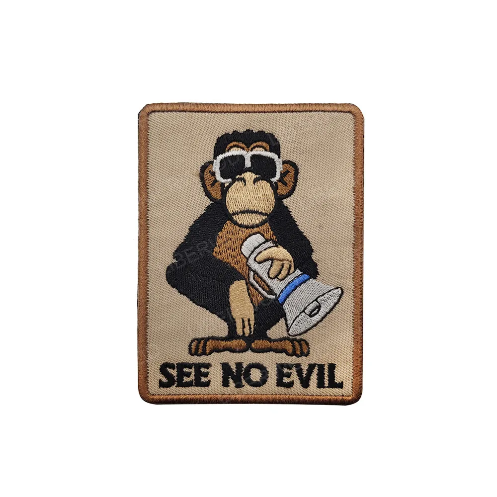 SEE SPEAK HEAR NO EVIL вышивка патч Обезьяна горилла аппликация для рюкзак одежды Швейные