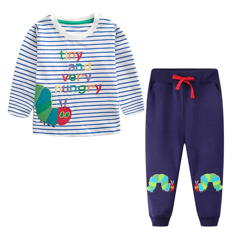 Jumping Meters New Arrival Autumn Spring Caterpillar Embroidered Boys Girls Clothing Sets Long Sleeve Top + Bottom Outfits Kid
Jumping Meters New Arrival Autumn Spring Caterpillar Embroidered Boys Girls Clothing Sets Long Sleeve Top + Bottom Outfits Kid