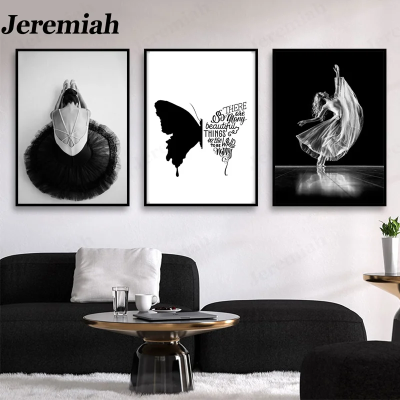Modern Black and White Canvas Poster Elegant Dancing Girl Ballerina Picture Print Living Room Home Decoration Frameless Painting
Modern Black and White Canvas Poster Elegant Dancing Girl Ballerina Picture Print Living Room Home Decoration Frameless Painting