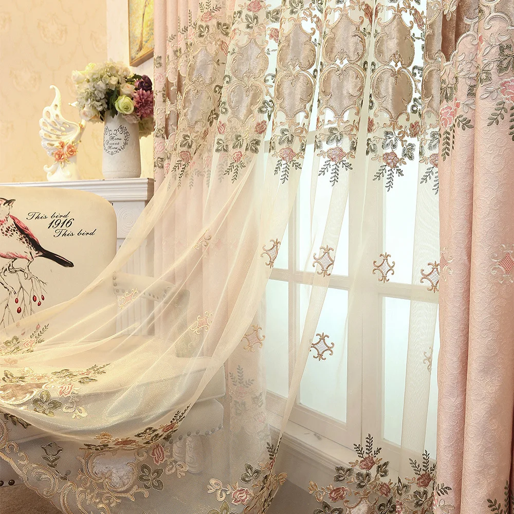 Modern European Style Embroidery Curtain Shade Curtains for Living Dining Room Bedroom.
Modern European Style Embroidery Curtain Shade Curtains for Living Dining Room Bedroom.