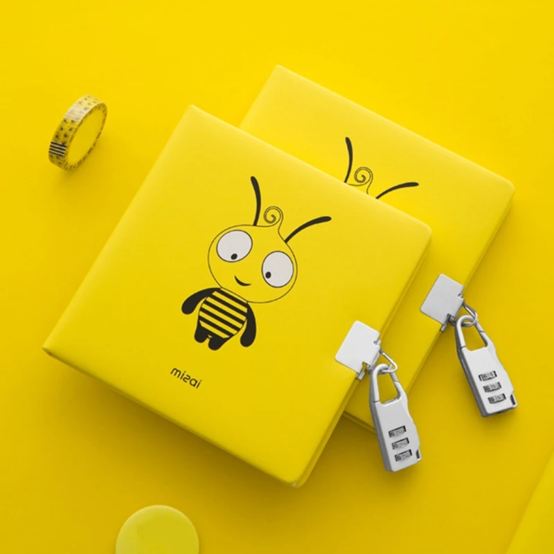 Блокнот А5 с блокировкой паролем, журнал Kawaii Bee, блокнот, ежедневник, органайзер, школьный дорожный справочник, высокое качество 
Блокнот А5 с блокировкой паролем, журнал Kawaii Bee, блокнот, ежедневник, органайзер, школьный дорожный справочник, высокое качество