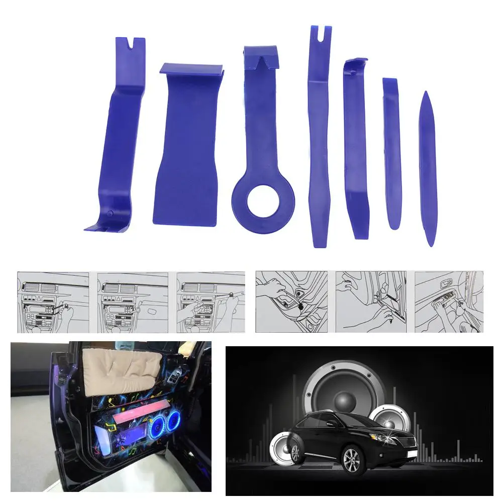 

7 шт. Пластик автомобиль радио Панель Межкомнатная дверь клип отделка панель приборов удаление инструмент двери Панель разборки и инструме...