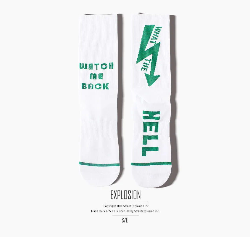 COCOCAT What The Hell Street Explosion Socks Men Women Harajuku Fashion Arrow Skate Hip Hop White Socks
COCOCAT What The Hell Street Explosion Socks Men Women Harajuku Fashion Arrow Skate Hip Hop White Socks