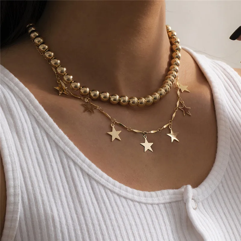 French Style Romantic Star Pendant Necklace Temperament Cold Metal CCB Round Bead Necklace Double-layer All-match Female Jewelry
French Style Romantic Star Pendant Necklace Temperament Cold Metal CCB Round Bead Necklace Double-layer All-match Female Jewelry