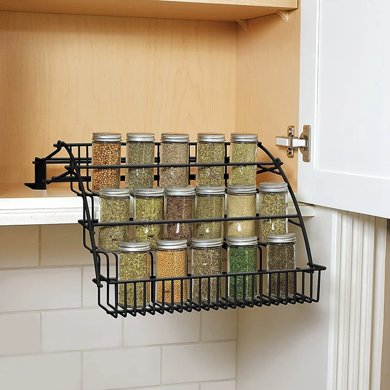 Metal 3-Tier Pull Down Spice Rack - Easy Reach Retractable Large Capacity Kitchen Storage Shelf Organizer for Cabinet
Metal 3-Tier Pull Down Spice Rack - Easy Reach Retractable Large Capacity Kitchen Storage Shelf Organizer for Cabinet