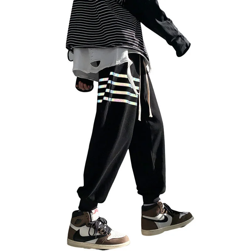 Autumn casual pants men's fashion brand ins stripe reflective legged sweatpants loose trend versatile pants
Autumn casual pants men's fashion brand ins stripe reflective legged sweatpants loose trend versatile pants