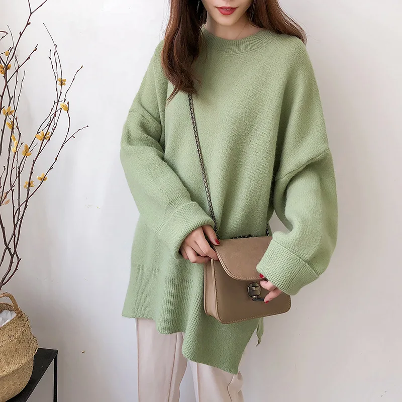 2020 New Autumn Winter Women Sweater Loose Pullovers Korean Lazy Style Soild Color Round Neck Fashion Casual Kintted Female
2020 New Autumn Winter Women Sweater Loose Pullovers Korean Lazy Style Soild Color Round Neck Fashion Casual Kintted Female