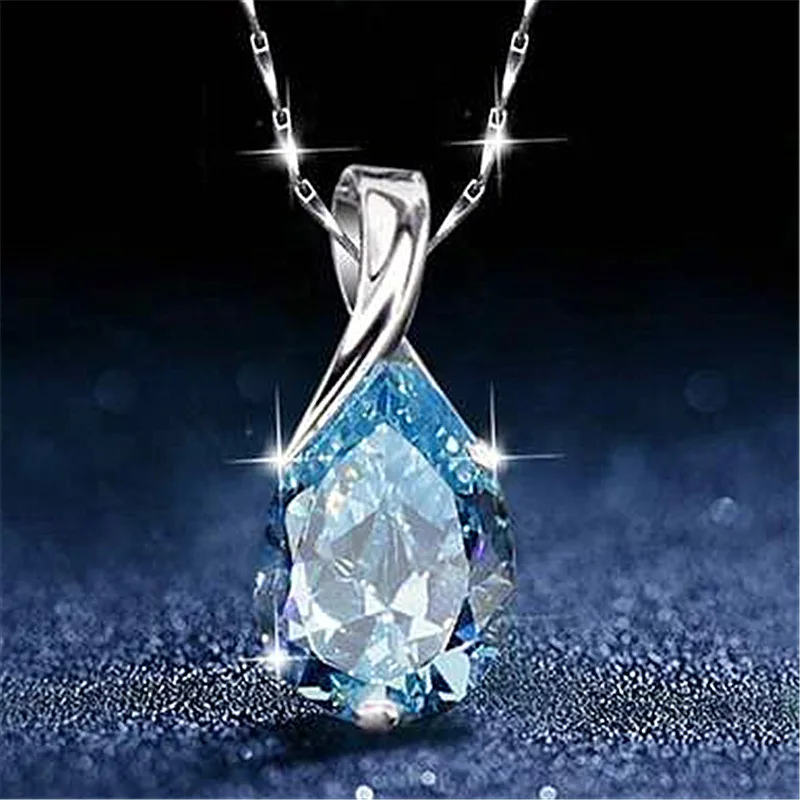 Classic Women's Water Drop Necklace Elegant Bridal Wedding Silver Plated Crystal Necklace Engagement Jewelry Banquet Gift
Classic Women's Water Drop Necklace Elegant Bridal Wedding Silver Plated Crystal Necklace Engagement Jewelry Banquet Gift