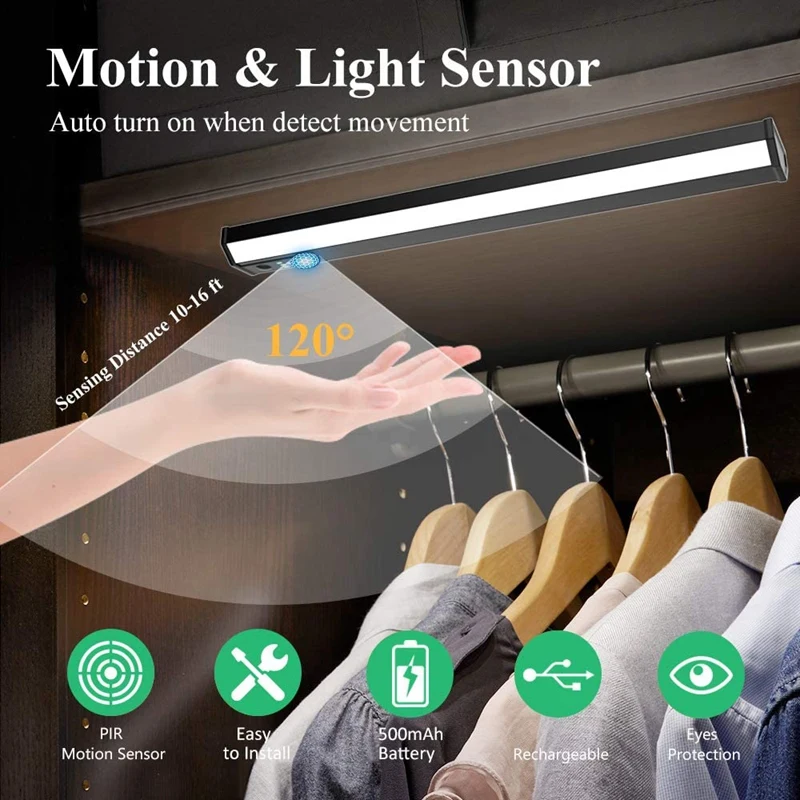 Harmonic Motion Sensor Lights Indoor,3 Modes Under Cabinet Lights with USB Rechargeble,25 LEDs Wardrobe Light
Harmonic Motion Sensor Lights Indoor,3 Modes Under Cabinet Lights with USB Rechargeble,25 LEDs Wardrobe Light