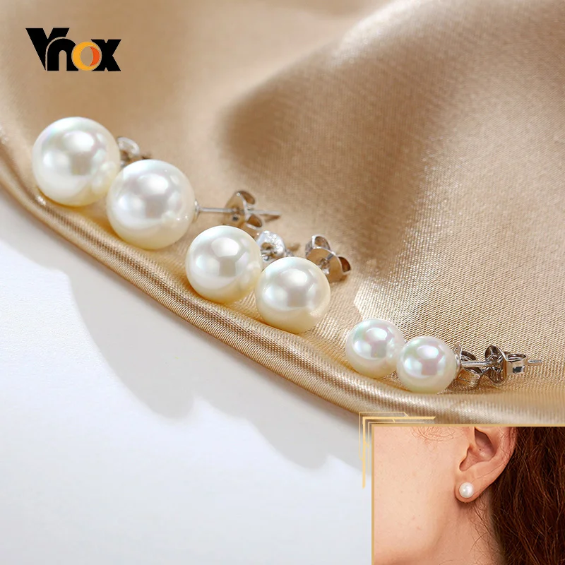 Vnox 3 Pairs in One Set Imitation Pearl Stud Earrings for Women, Elegant Female Lady Party Wear Ear Clip Jewelry
Vnox 3 Pairs in One Set Imitation Pearl Stud Earrings for Women, Elegant Female Lady Party Wear Ear Clip Jewelry